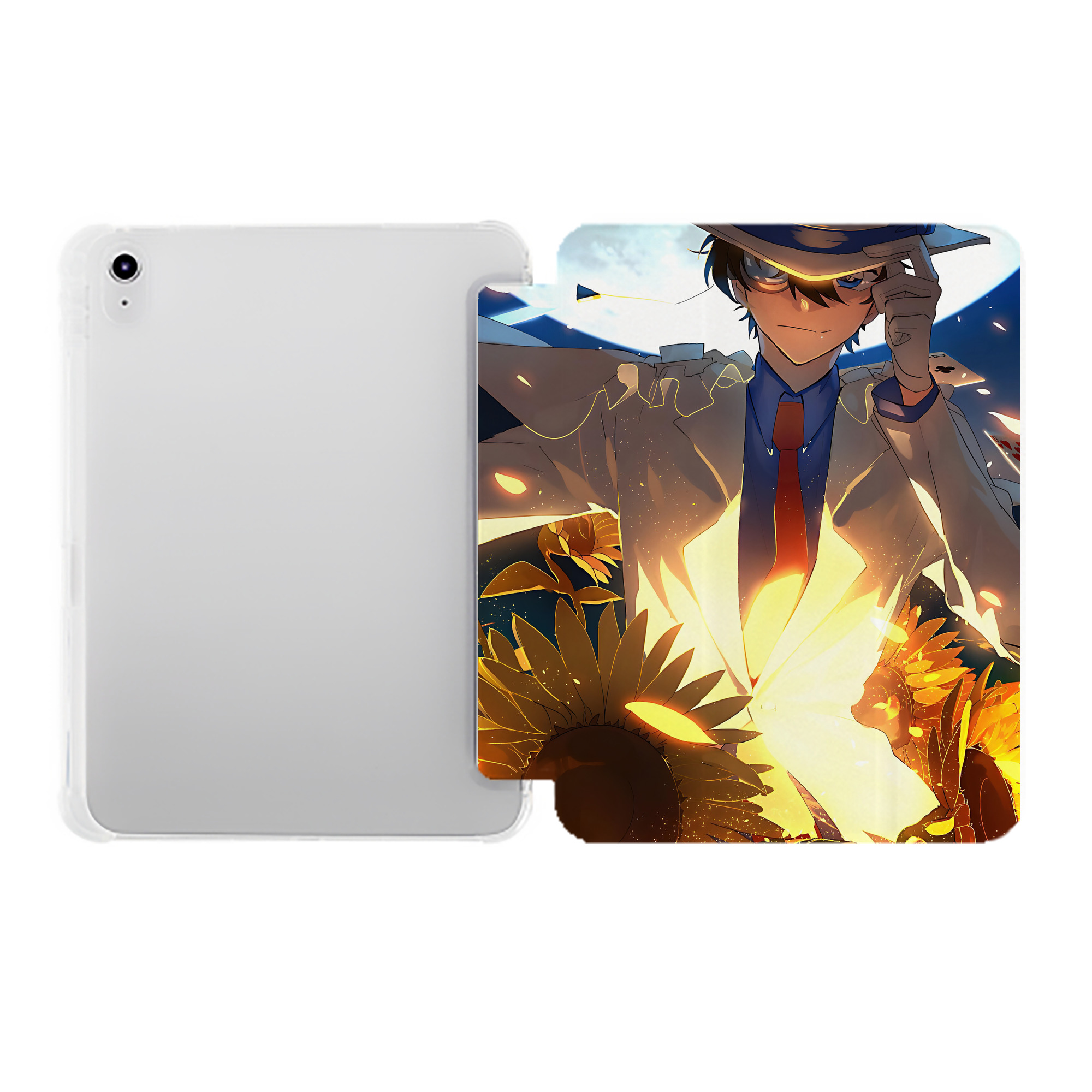 （画像用） 名探偵コナン Detective Conan IPad ケース ペン収納付き 三つ折りスタンド PUレザー×シリコン 対応機種9.5/10.5/10.9インチ